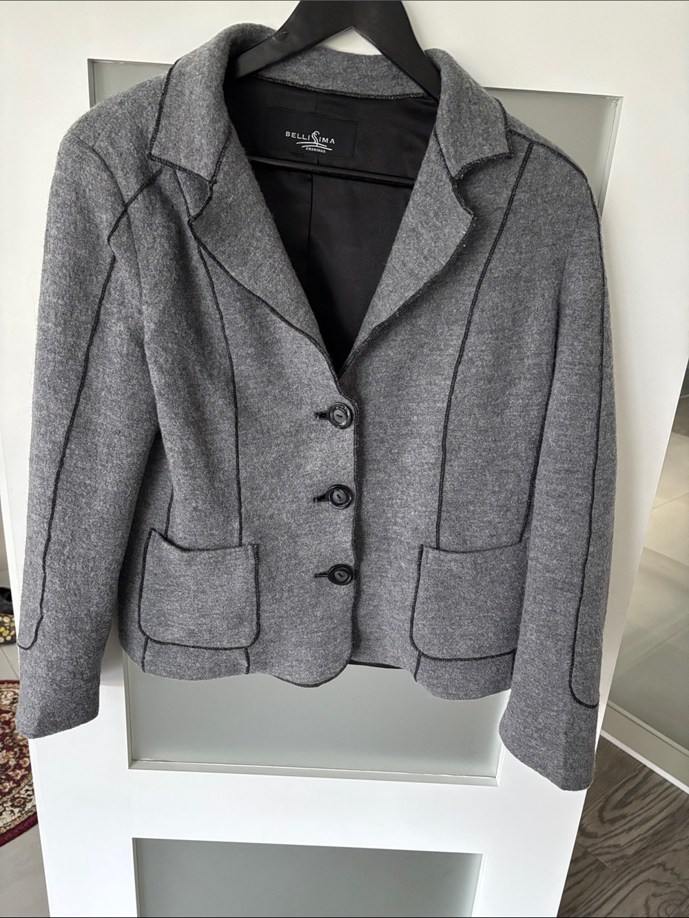 Bellisima Women's Gray Tailored Wool-Blend Jacket